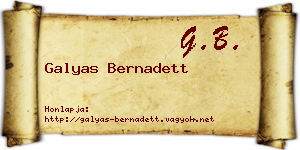 Galyas Bernadett névjegykártya